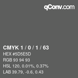 Color code: CMYK 1 / 0 / 1 / 63 | qconv.com