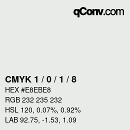 Código de color: CMYK 1 / 0 / 1 / 8 | qconv.com