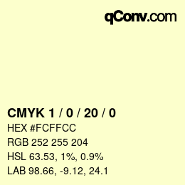 Color code: CMYK 1 / 0 / 20 / 0 | qconv.com