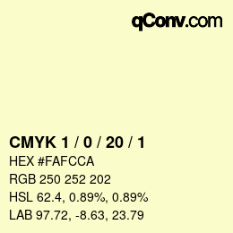 Color code: CMYK 1 / 0 / 20 / 1 | qconv.com