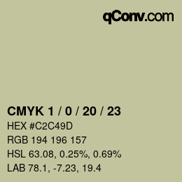 Color code: CMYK 1 / 0 / 20 / 23 | qconv.com