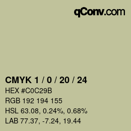 Color code: CMYK 1 / 0 / 20 / 24 | qconv.com