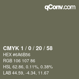 颜色代码: CMYK 1 / 0 / 20 / 58 | qconv.com