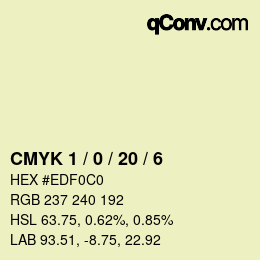 Color code: CMYK 1 / 0 / 20 / 6 | qconv.com