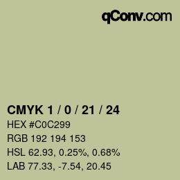 カラーコード: CMYK 1 / 0 / 21 / 24 | qconv.com