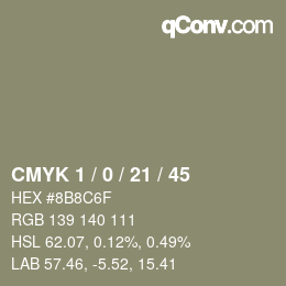 Color code: CMYK 1 / 0 / 21 / 45 | qconv.com