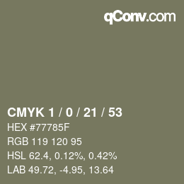 Color code: CMYK 1 / 0 / 21 / 53 | qconv.com