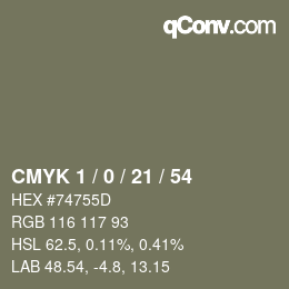 Color code: CMYK 1 / 0 / 21 / 54 | qconv.com