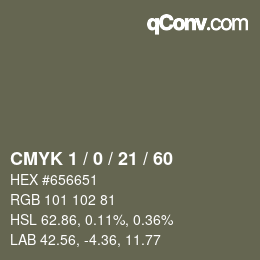 Color code: CMYK 1 / 0 / 21 / 60 | qconv.com