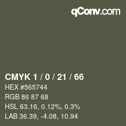Color code: CMYK 1 / 0 / 21 / 66 | qconv.com
