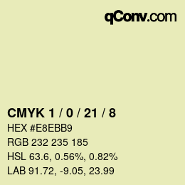 Color code: CMYK 1 / 0 / 21 / 8 | qconv.com