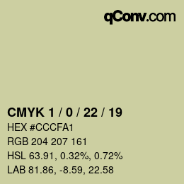 Código de color: CMYK 1 / 0 / 22 / 19 | qconv.com