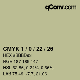 Color code: CMYK 1 / 0 / 22 / 26 | qconv.com