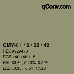 Color code: CMYK 1 / 0 / 22 / 42 | qconv.com