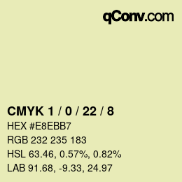 Color code: CMYK 1 / 0 / 22 / 8 | qconv.com