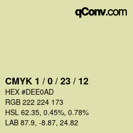カラーコード: CMYK 1 / 0 / 23 / 12 | qconv.com