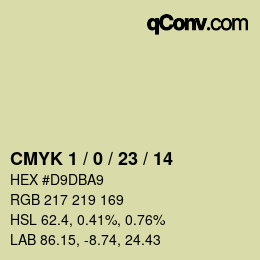 カラーコード: CMYK 1 / 0 / 23 / 14 | qconv.com