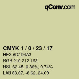 カラーコード: CMYK 1 / 0 / 23 / 17 | qconv.com
