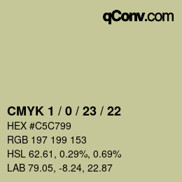 Color code: CMYK 1 / 0 / 23 / 22 | qconv.com