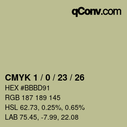 カラーコード: CMYK 1 / 0 / 23 / 26 | qconv.com
