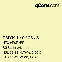 Color code: CMYK 1 / 0 / 23 / 3 | qconv.com