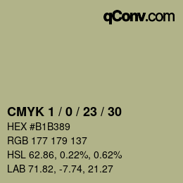 カラーコード: CMYK 1 / 0 / 23 / 30 | qconv.com
