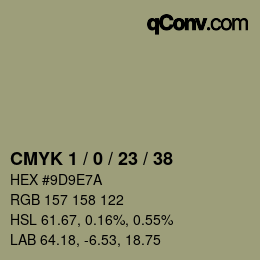 カラーコード: CMYK 1 / 0 / 23 / 38 | qconv.com