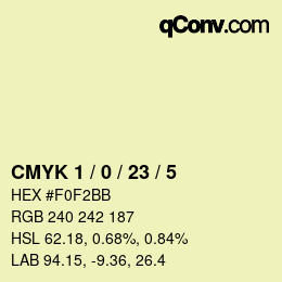 Color code: CMYK 1 / 0 / 23 / 5 | qconv.com