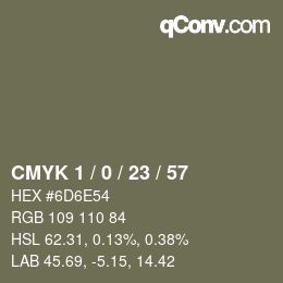 Color code: CMYK 1 / 0 / 23 / 57 | qconv.com