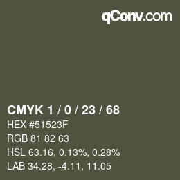 颜色代码: CMYK 1 / 0 / 23 / 68 | qconv.com