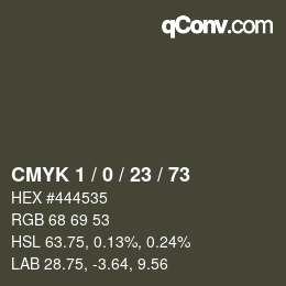 Color code: CMYK 1 / 0 / 23 / 73 | qconv.com