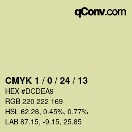 カラーコード: CMYK 1 / 0 / 24 / 13 | qconv.com