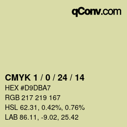 カラーコード: CMYK 1 / 0 / 24 / 14 | qconv.com