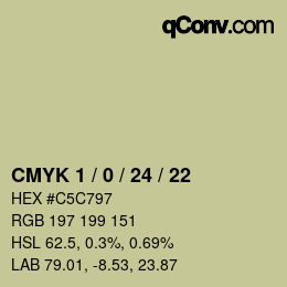 颜色代码: CMYK 1 / 0 / 24 / 22 | qconv.com