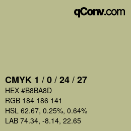 カラーコード: CMYK 1 / 0 / 24 / 27 | qconv.com