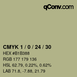 カラーコード: CMYK 1 / 0 / 24 / 30 | qconv.com