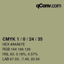 カラーコード: CMYK 1 / 0 / 24 / 35 | qconv.com