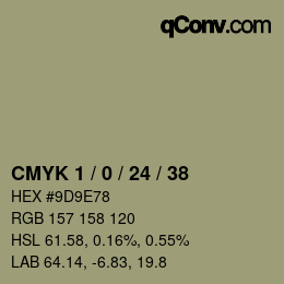 カラーコード: CMYK 1 / 0 / 24 / 38 | qconv.com