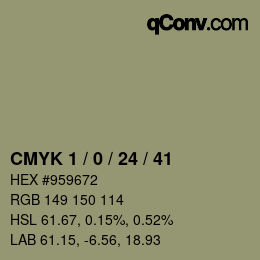 カラーコード: CMYK 1 / 0 / 24 / 41 | qconv.com