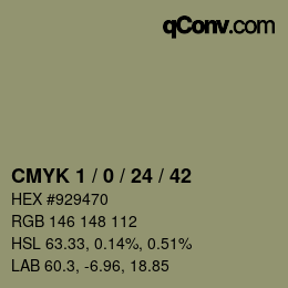 カラーコード: CMYK 1 / 0 / 24 / 42 | qconv.com