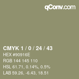 カラーコード: CMYK 1 / 0 / 24 / 43 | qconv.com