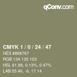 Color code: CMYK 1 / 0 / 24 / 47 | qconv.com