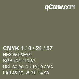 カラーコード: CMYK 1 / 0 / 24 / 57 | qconv.com