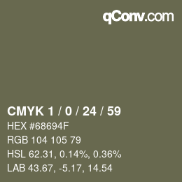 カラーコード: CMYK 1 / 0 / 24 / 59 | qconv.com