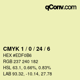 Color code: CMYK 1 / 0 / 24 / 6 | qconv.com