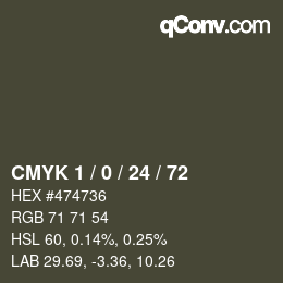 Color code: CMYK 1 / 0 / 24 / 72 | qconv.com