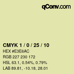 颜色代码: CMYK 1 / 0 / 25 / 10 | qconv.com