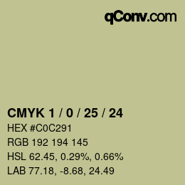 颜色代码: CMYK 1 / 0 / 25 / 24 | qconv.com