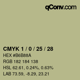 Farbcode: CMYK 1 / 0 / 25 / 28 | qconv.com