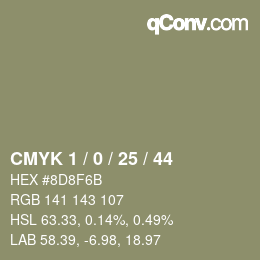 颜色代码: CMYK 1 / 0 / 25 / 44 | qconv.com